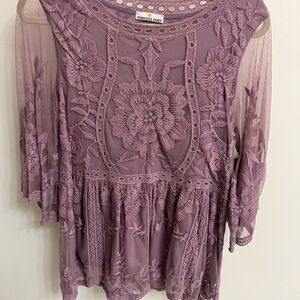 Women's Purple Lace Top